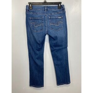 White House Black Market‎ Denim Crop Leg Embellished Pockets Jeans Size 2